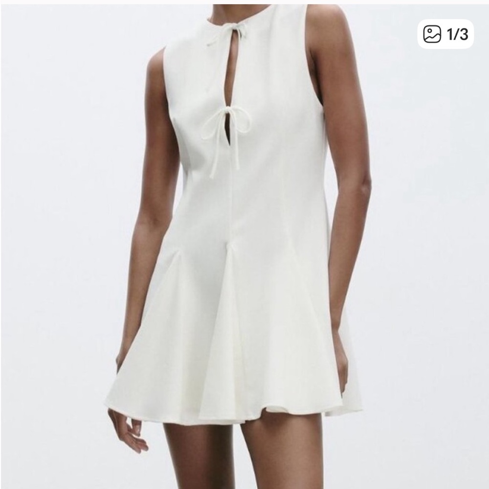 Zara White Sleeveless dress